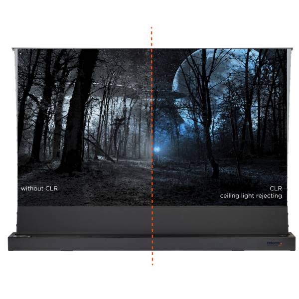 celexon CLR UST Rollup Kontrastleinwand 221 x 124cm - 100" schwarze Tension Bodenleinwand