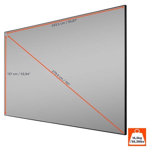 celexon CLR UST Kontrastleinwand 244 x 137cm - 110" SlimLine Rahmenleinwand