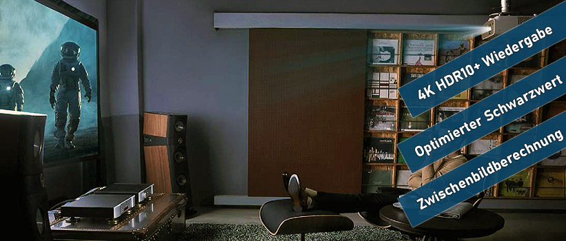 BenQ W2710 Beamer Installation Wohnzimmer